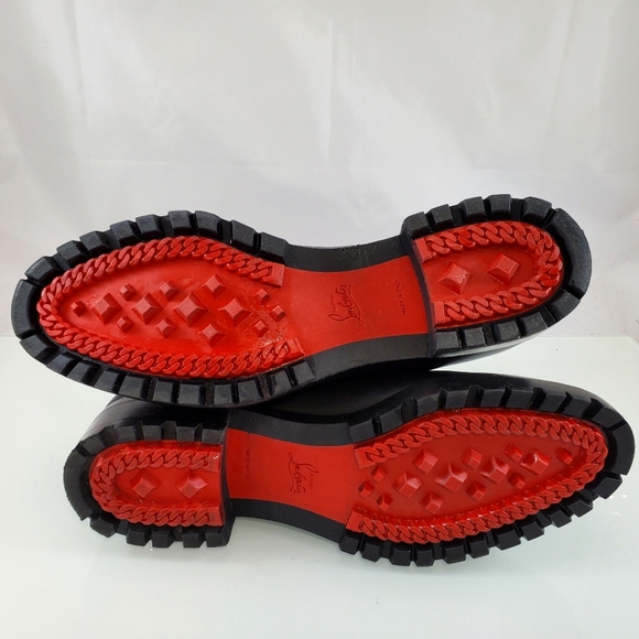 NWT$1,245 Louboutin Trapman Lace-up Black Leather Combat Boot Sz 42.5 (US 9.5) - Picture 14 of 17